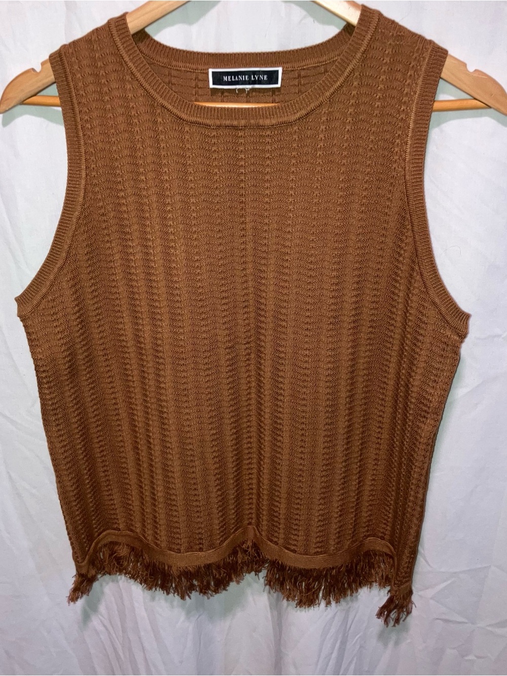 Women's Brown Sleeveless Knit Top